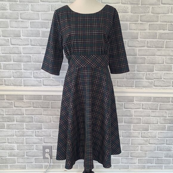 Hell Bunny Vixen Plaid Retro Rockabilly Swing Dress Tartan NEW 3XL Plus Size - Picture 1 of 10